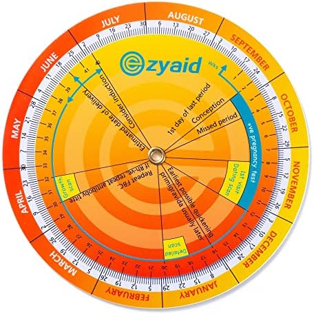 Pregnancy Wheel, Due Date OB-GYN Calculator with CRL, BPD, HC AC and FL Guide, EDC Wheel for Pregnant Women/Healthcare Providers Ezyaid