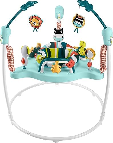 Детские шезлонги Fisher-Price с разноцветными уголками Jumperoo, развлекательный центр с музыкальными огнями, звуками и развивающими игрушками (эксклюзивно для Amazon) Fisher-Price
