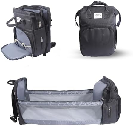 Suonady-Рюкзак для подгузников с пеленальным столиком, большая сумка для подгузников, детская сумка, многофункциональный рюкзак для подгузников большой вместимости, черный Suonady