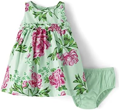 Gymboree, нарядное платье без рукавов, зеленый цветочный узор, 6-9 месяцев Gymboree