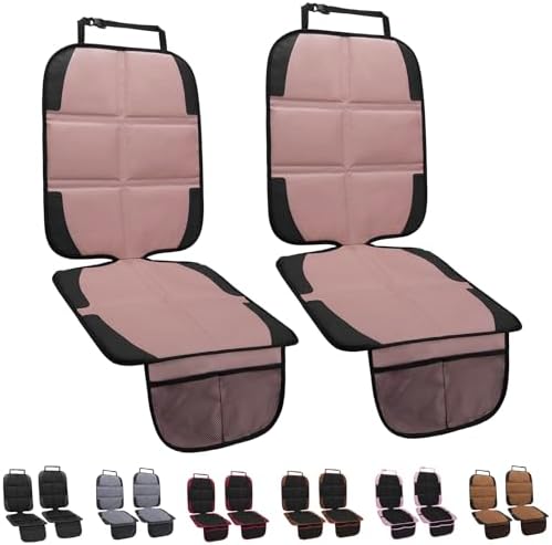 Защитная пленка NEWFOM для детского автокресла, 2 комплекта чехлов на детские автокресла с сетчатыми карманами и нескользящей подложкой. Прочная защита сиденья 600D под детское автокресло для заднего сиденья автомобиля (черный) NEWFOM