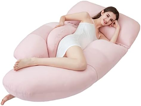 Подушка для беременных Розовая подушка для беременных, U-образная подушка для сна для беременных, для спины, живота, поддержки ног, с моющимся хлопковым чехлом N/