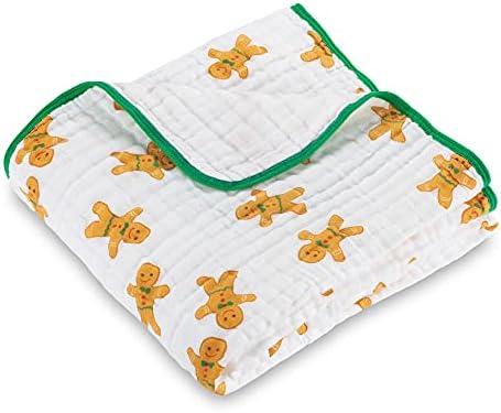 LollyBanks Muslin Swaddle Blanket | 100% Cotton | Newborn and Infant Blanket | Large 47 x 47 inches for Girls | Light Weight and Breathable |Snowflakes Prints LollyBanks