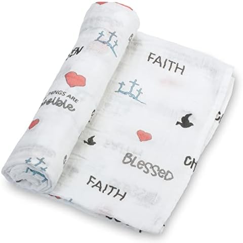 LollyBanks Muslin Swaddle Blanket | 100% Cotton | Newborn and Infant Blanket | Large 47 x 47 inches for Girls | Light Weight and Breathable |Snowflakes Prints LollyBanks