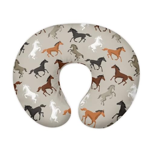 Wanzuoeng Horse Print Stretch Nursing Pillow Cover Breastfeeding Pillow Cover with Hidden Zipper, Soft & Breathable Nursery Breast Feeding Slipcover Wanzuoeng