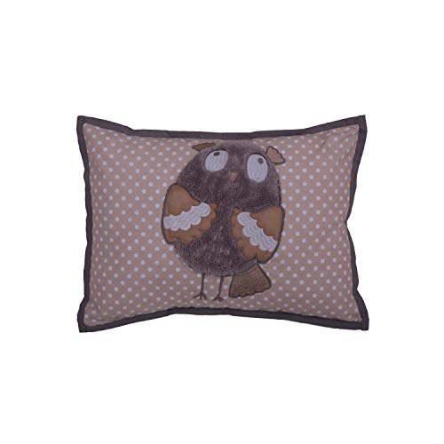 Bacati — Подушка для кормления нейтрального цвета Owls Grey/Biege со вставкой POLYFILLED Ультрамягкая ткань из 100% хлопка в модном двустороннем дизайне Bacati