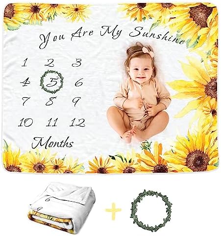 Twins Baby Monthly Milestone Blanket for Girls, Newborn Month Blanket, Soft Flannel Photography Background Prop Blanket, Personalized Shower Gift, Boho Flower Sweety baby