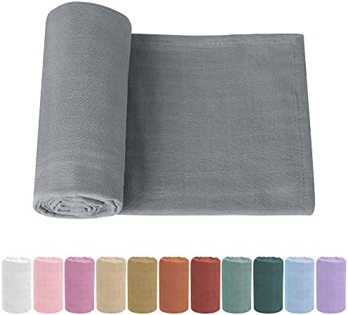 Knirose Soft Baby Muslin Swaddle Blanket for Newborns - Gender-Neutral Receiving Wrap for Boys and Girls, 47x47in (120x120cm) Large Knirose