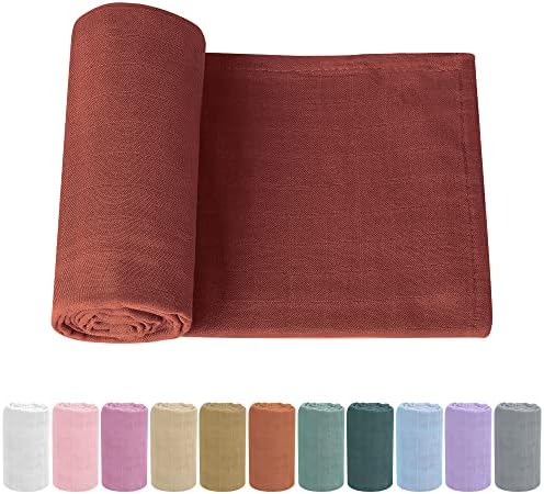 Knirose Soft Baby Muslin Swaddle Blanket for Newborns - Gender-Neutral Receiving Wrap for Boys and Girls, 47x47in (120x120cm) Large Knirose