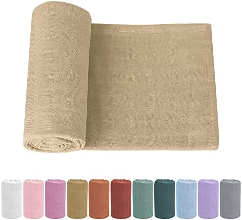 Knirose Soft Baby Muslin Swaddle Blanket for Newborns - Gender-Neutral Receiving Wrap for Boys and Girls, 47x47in (120x120cm) Large Knirose