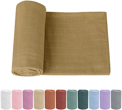 Knirose Soft Baby Muslin Swaddle Blanket for Newborns - Gender-Neutral Receiving Wrap for Boys and Girls, 47x47in (120x120cm) Large Knirose