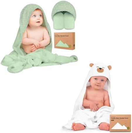 KeaBabies Baby Hooded Towel and Viscose from Bamboo Baby Towel - Infant Towels - Large Hooded Towel - Baby Bath Towel with Hood for Girls, Babies, Newborn Boys KeaBabies