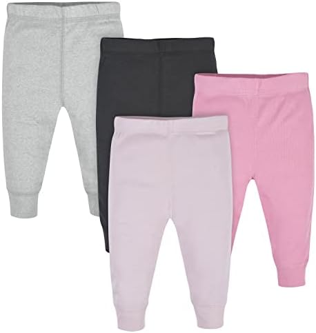 Комплект активных штанов Gerber Baby Girls Multi-Pack, розовый/черный/серый, 6–9 месяцев GERBER