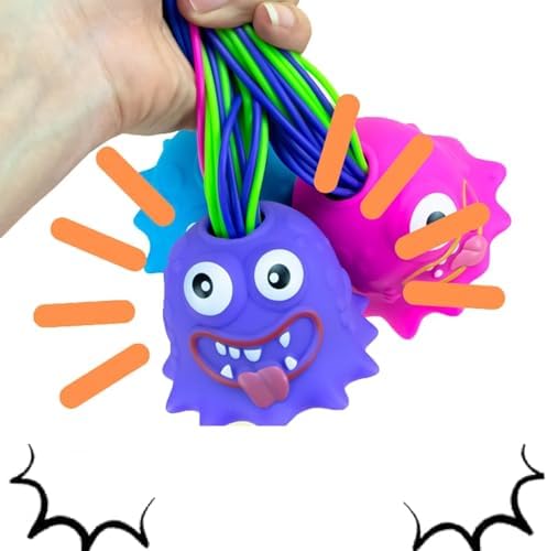 Fatigue Toys Stress Relief Hair Pulling Screaming Monster, Funny Hair-Pulling Screaming Monster Toys Stress Relief and Anti Anxiety Toys for Kids，Halloween Screaming Monster Toys (6pcs) GMSA