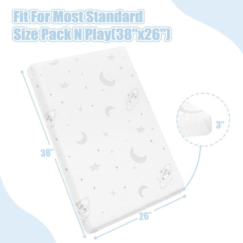 Pack and Play Mattress, 38x26 Thick Memory Foam Pack N Play mattresses Pad for Baby and Toddler, Portable Pack Play Mattress with Soft High Density Foam, Breathable & Washable NEKSUN