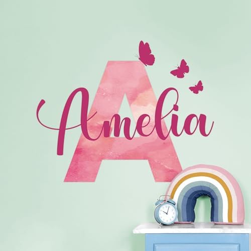 Custom Stickers Name Wall Decor I Personalized Name Sign for Room Decor | Multiple Custom Name & Initial I Decal for Baby Girl Nursery Decor I Nursery Wall Decal for Baby (B. Night Sky) CRYPTONITE