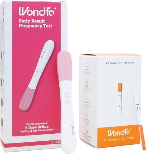 Комбинированный тест Wondfo на ранний результат на беременность — двойное подтверждение беременности с 5 тестами на ранний результат на беременность и 25 тест-полосками на беременность — ценный пакет Wondfo