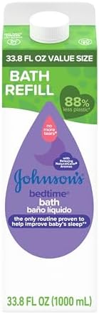 Johnson's Baby Soothing Bedtime Bath Starter Kit, Nighttime Lavendar Baby Bath, 27.01 fl Oz, and Bedtime Bath Value Size Refill Pack 33.8 fl. Oz Johnson's Baby