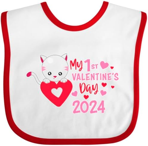 inktastic Мой первый День святого Валентина 2024 с нагрудником Cat Baby Inktastic