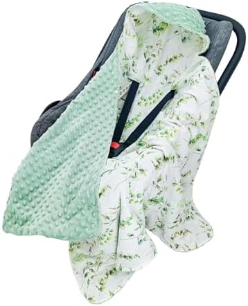 amo nenes Car Seat Blanket for Babies, Minky Dot Baby Car Seat Cover, Warm Carseat Swaddle Blankets for Infants Newborn, Universal Fit for Baby Car Seat, Balloon, 35.4"x35.4" Amo nenes