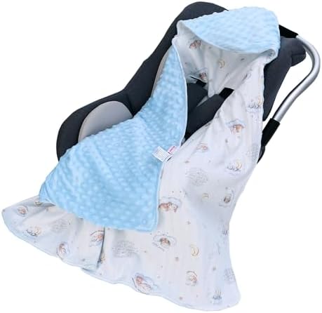 amo nenes Car Seat Blanket for Babies, Minky Dot Baby Car Seat Cover, Warm Carseat Swaddle Blankets for Infants Newborn, Universal Fit for Baby Car Seat, Balloon, 35.4"x35.4" Amo nenes