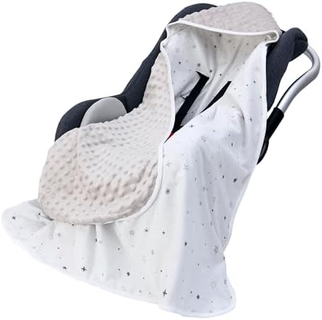 amo nenes Car Seat Blanket for Babies, Minky Dot Baby Car Seat Cover, Warm Carseat Swaddle Blankets for Infants Newborn, Universal Fit for Baby Car Seat, Balloon, 35.4"x35.4" Amo nenes