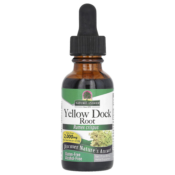 Yellow Dock Root, Alcohol-Free (Безалкогольный), 2,000 mg, 1 fl oz (Жидкие унции) (30 ml) Nature's Answer