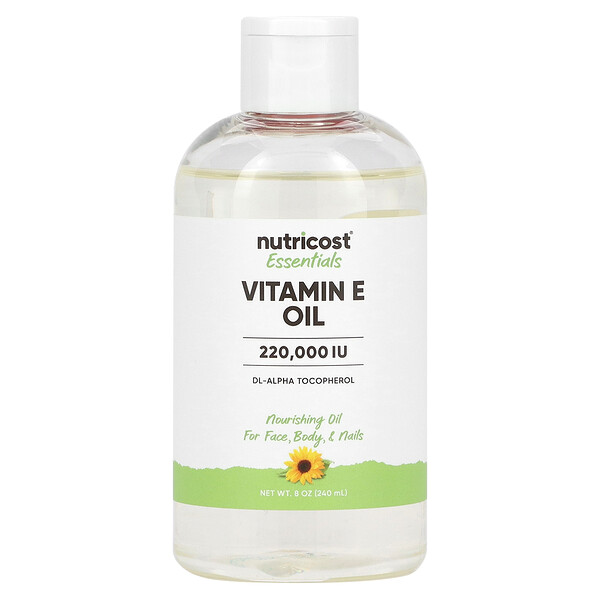Essentials, Масло с витамином Е, 8 унций (240 мл) Nutricost