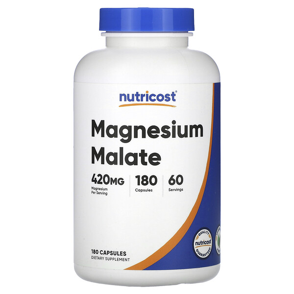 Магний Малат - 420 мг - 180 капсул - Nutricost Nutricost