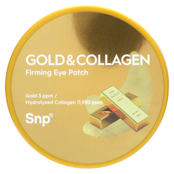 Укрепляющие патчи для глаз с золотом и коллагеном, 60 штук по 1,25 г (0,04 унции) каждый SNP