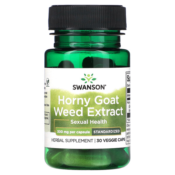 Экстракт сорняков Horny Goat Weed, 300 мг, 30 растительных капсул Swanson