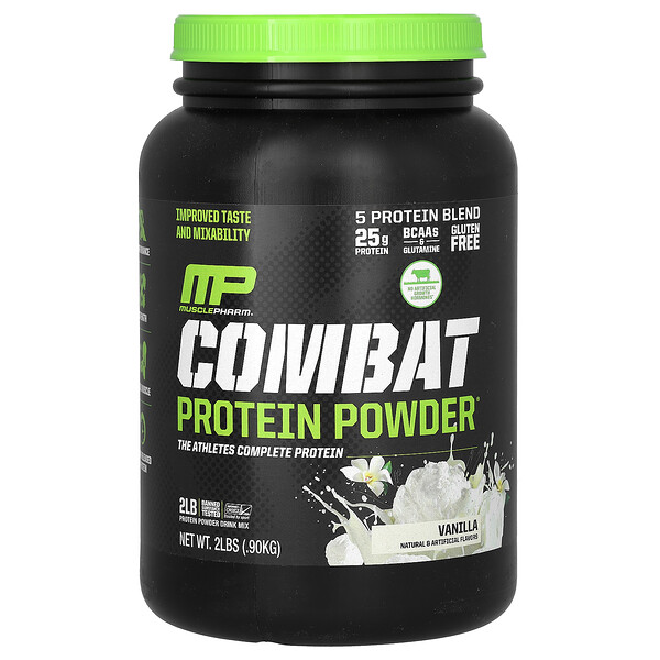 Combat Protein Powder, ваниль, 2 фунта (0,9 кг) MusclePharm