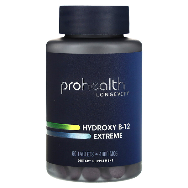 Hydroxy B-12 Extreme, 4000 мкг, 60 таблеток ProHealth Longevity