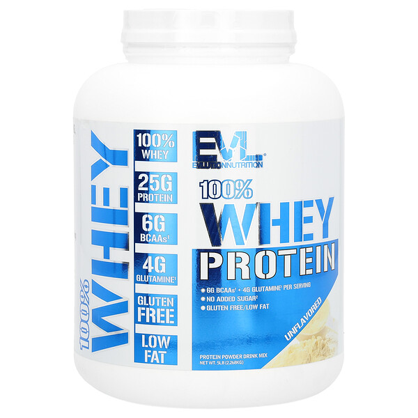 100% Вей Протеин, без вкуса - 2.268 кг - EVLution Nutrition EVLution Nutrition