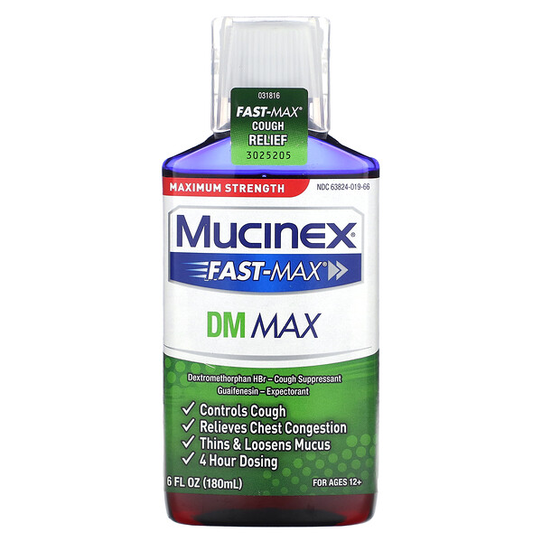 Fast-Max DM Max, Максимальная сила, для детей от 12 лет, 6 жидких унций (180 мл) Mucinex