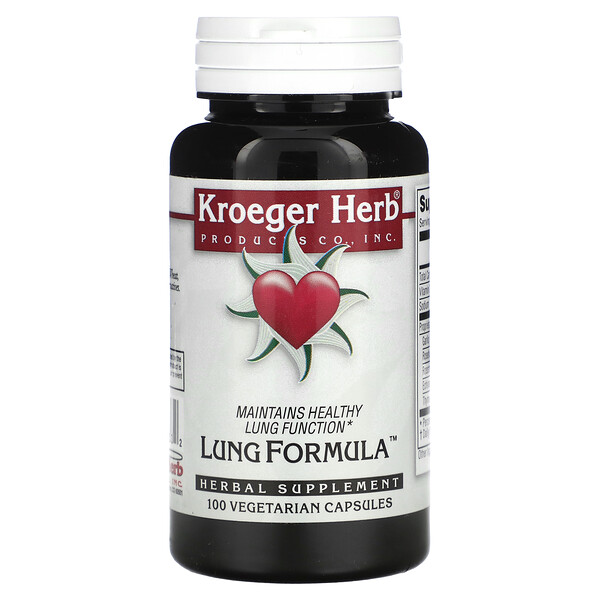 Формула для легких, 100 вегетарианских капсул Kroeger Herb Co