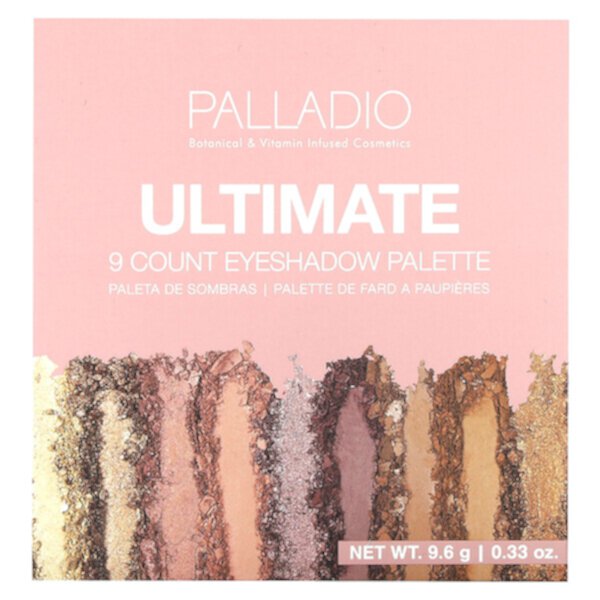 Палитра теней для век Ultimate, 9 шт., розовые нюды, 0,33 унции (9,6 г) Palladio