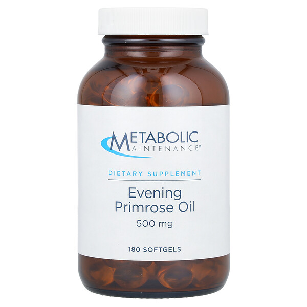 Масло вечерней примулы, 500 мг, 180 мягких таблеток Metabolic Maintenance