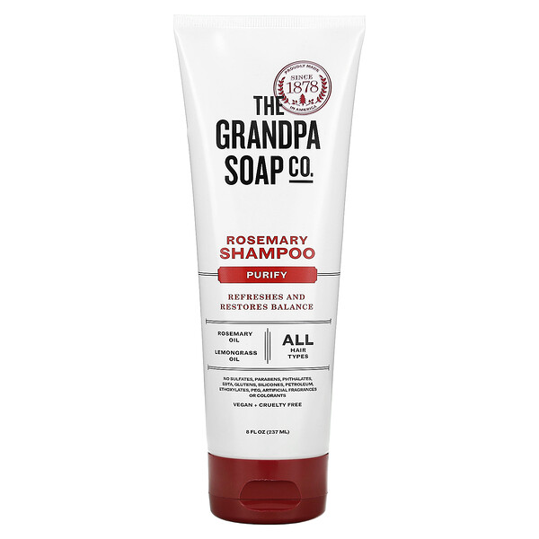 Шампунь с розмарином, Purify, 8 жидких унций (237 мл) The Grandpa Soap Co