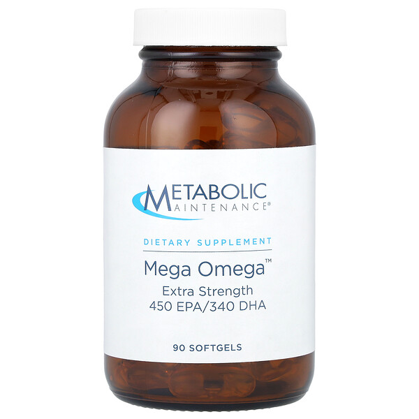 Mega Omega, Экстра Форте - 90 капсул - Metabolic Maintenance Metabolic Maintenance
