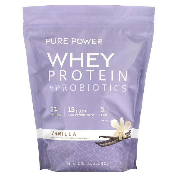 Pure Power, Сывороточный протеин + пробиотики, ваниль, 880 г (1 фунт 15 унций) Dr. Mercola