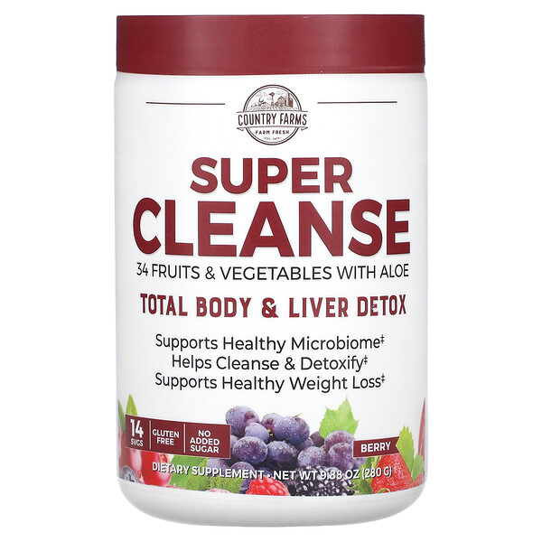 Super Cleanse, Berry - 280 г - Country Farms Country Farms