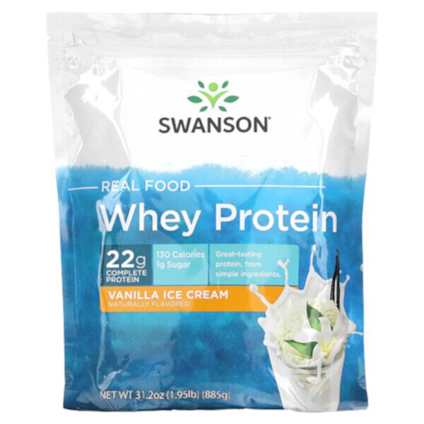 Real Food Whey Protein, Vanilla Ice Cream (Крем), 1.95 lb (Фунты) (885 g) Swanson