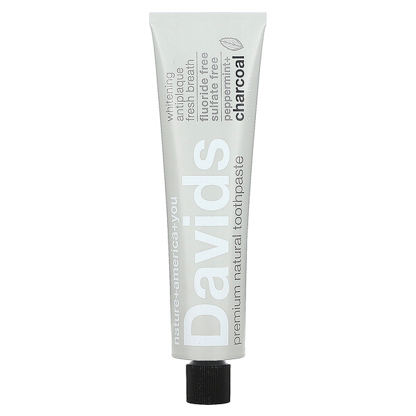 Натуральная зубная паста премиум-класса, мята + уголь, 5,25 унции (149 г) Davids Natural Toothpaste