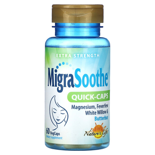 MigraSoothe, Quick-Caps, Extra Strength, 60 VegCaps Nature's Life