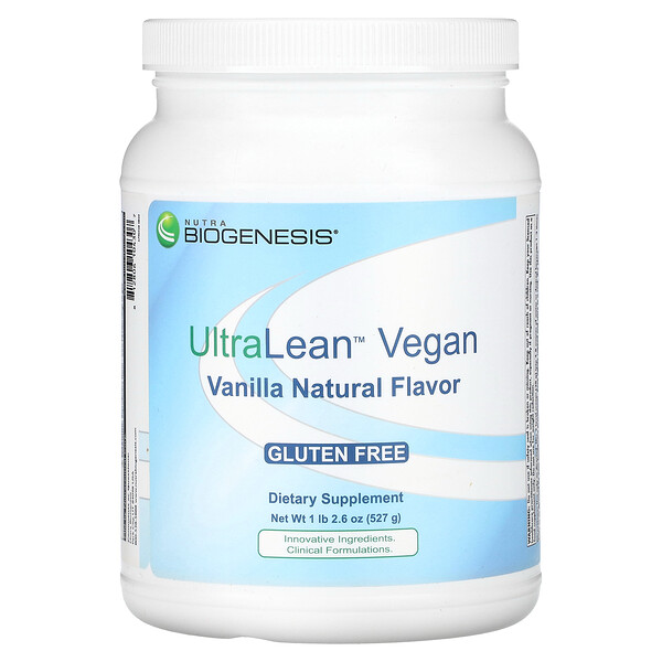 UltraLean Vegan, натуральная ваниль, 1 фунт 2,6 унции (527 г) Nutra BioGenesis