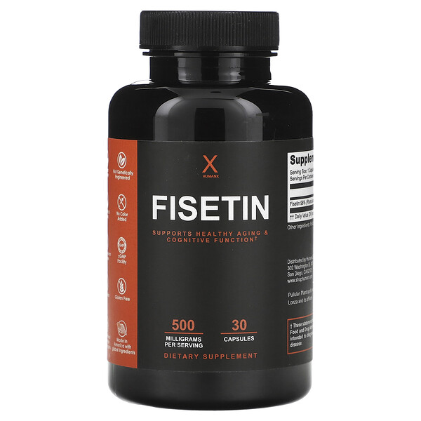 Фисетин, 500 мг, 30 капсул Humanx