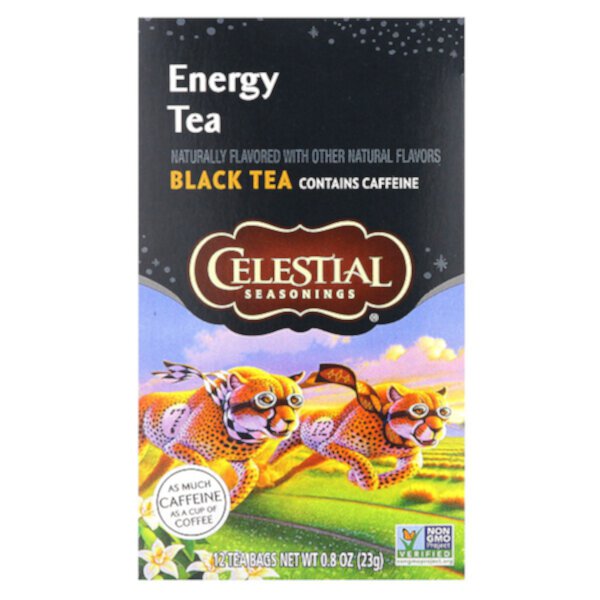 Energy Tea, Black Tea, 12 Tea Bags, 0.8 oz (23 g) Each Celestial Seasonings