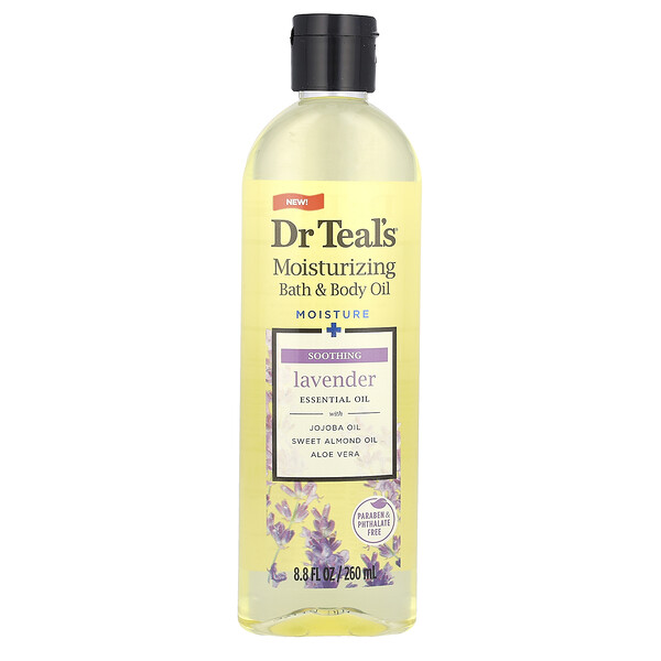 Увлажняющее масло для ванн и тела, лаванда, 8,8 жидких унций (260 мл) Dr. Teal's