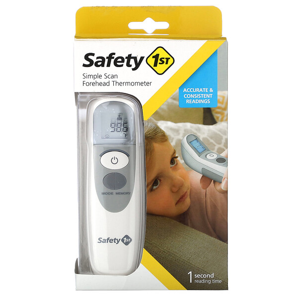 Комплекты для ухода и первой помощи Safety 1st Simple Scan Forehead Thermometer, 1 Count Safety 1st